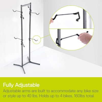 Bike Rack for Garage & Home by Delta Cycle - No Drilling Required - Fully Adjustable Gravity Storage
