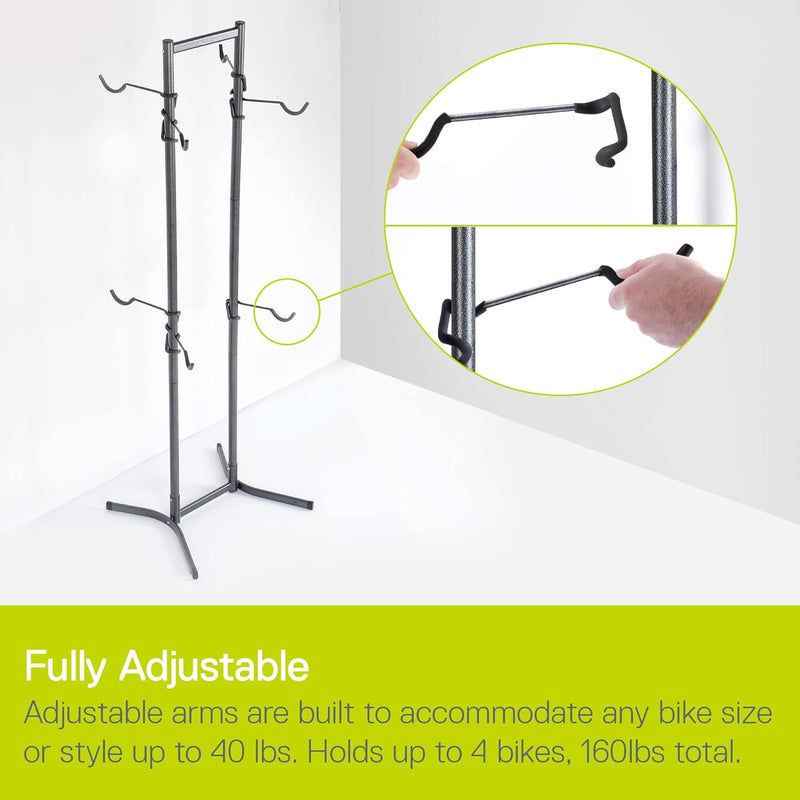 Bike Rack for Garage & Home by Delta Cycle - No Drilling Required - Fully Adjustable Gravity Storage