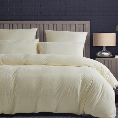 Luofanfei Winter Bettwäsche Beige 200x200 Flauschig Plüsch Bettbezug Set Creme Flanell Winterbettwäs