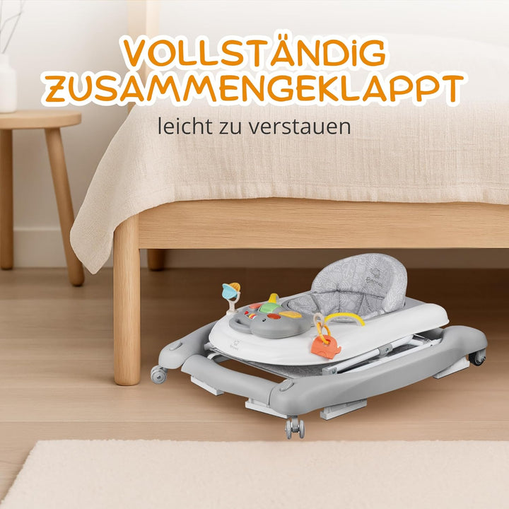 5-in-1 Lauflernhilfe Babywalker | Gehfrei mit Schaukelfunktion, Musik &amp; Licht | Laufhilfe für Baby a
