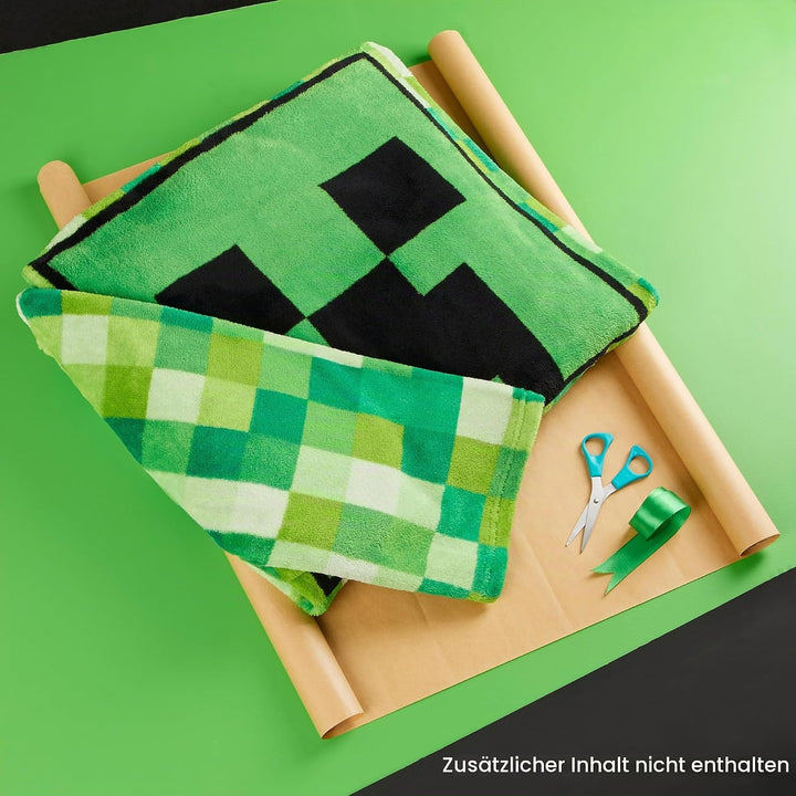 Minecraft Decke mit Ärmeln für Jungen - Decke zum Anziehen für Kinder und Teenager - Onesize Decke m