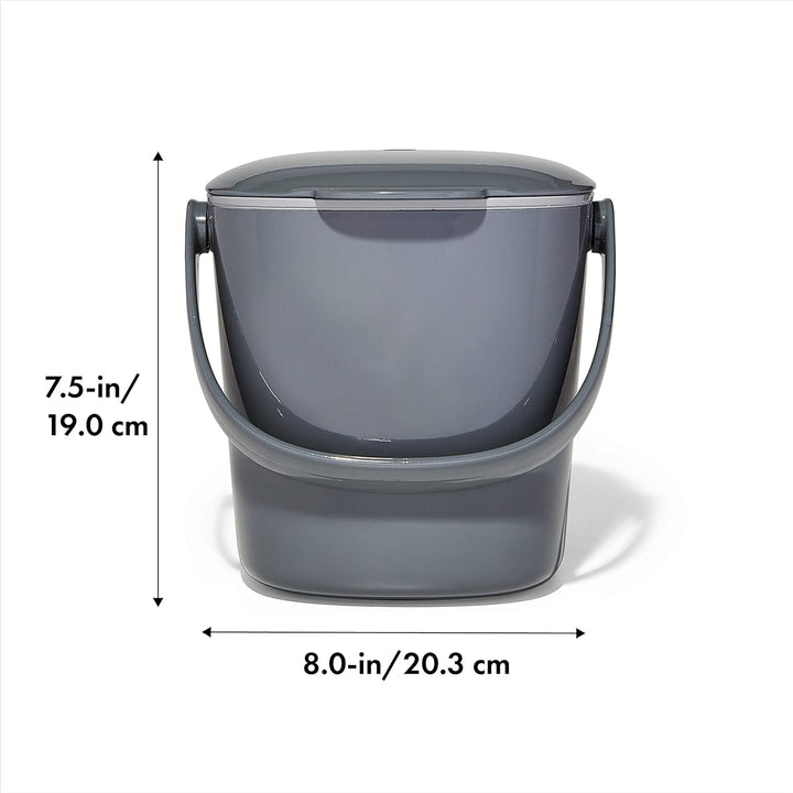OXO Good Grips Komposteimer grau – geruchsdichter Abfalleimer für die Küche – 2,8 l 2.8L Anthrazit,