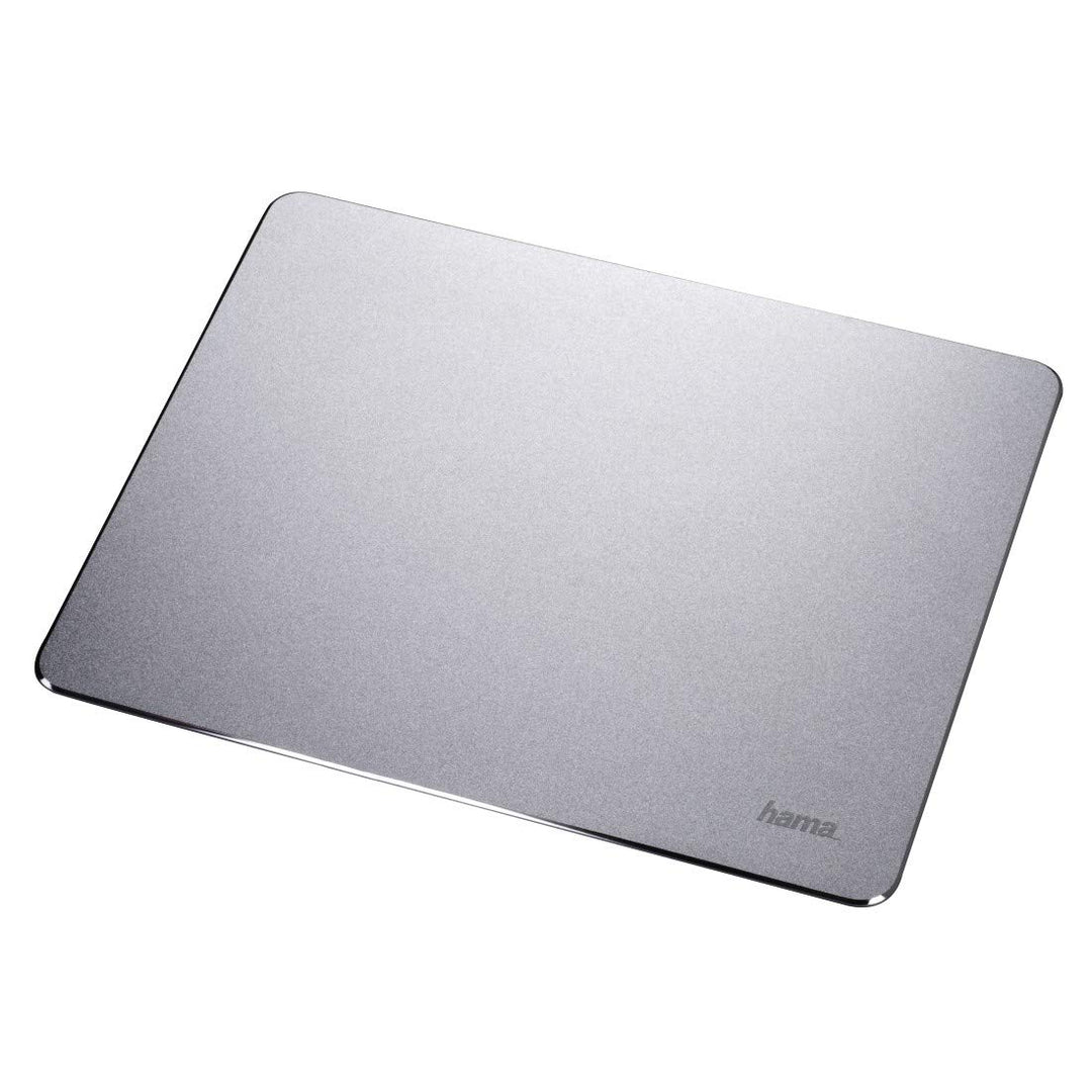 Hama Metall Mousepad (aus Aluminium, elegante Alu Mausunterlage für Laser-/optische Maus, rutschfest
