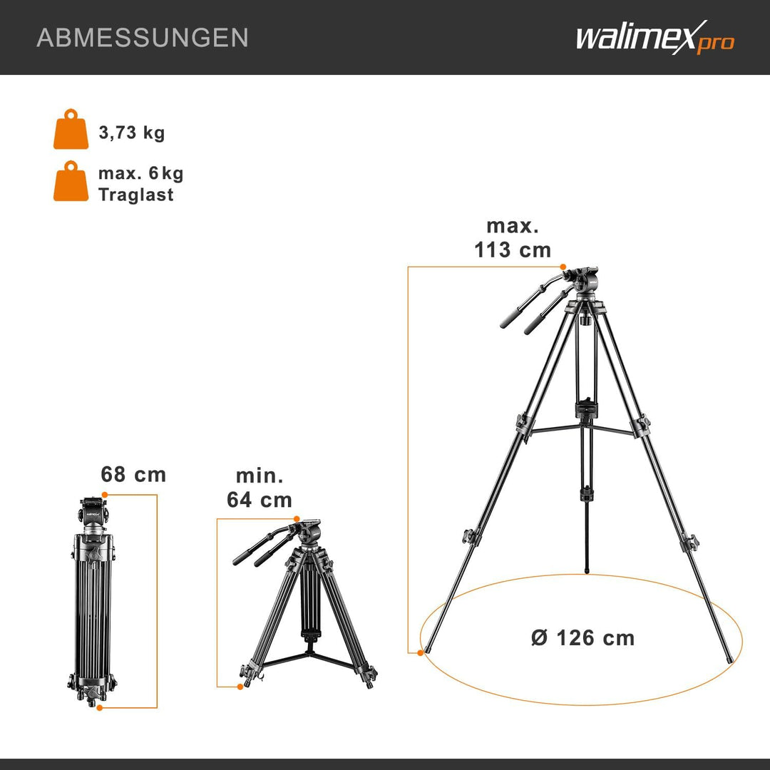 Walimex Pro EI-717 Video-Pro-Stativ (133 cm)