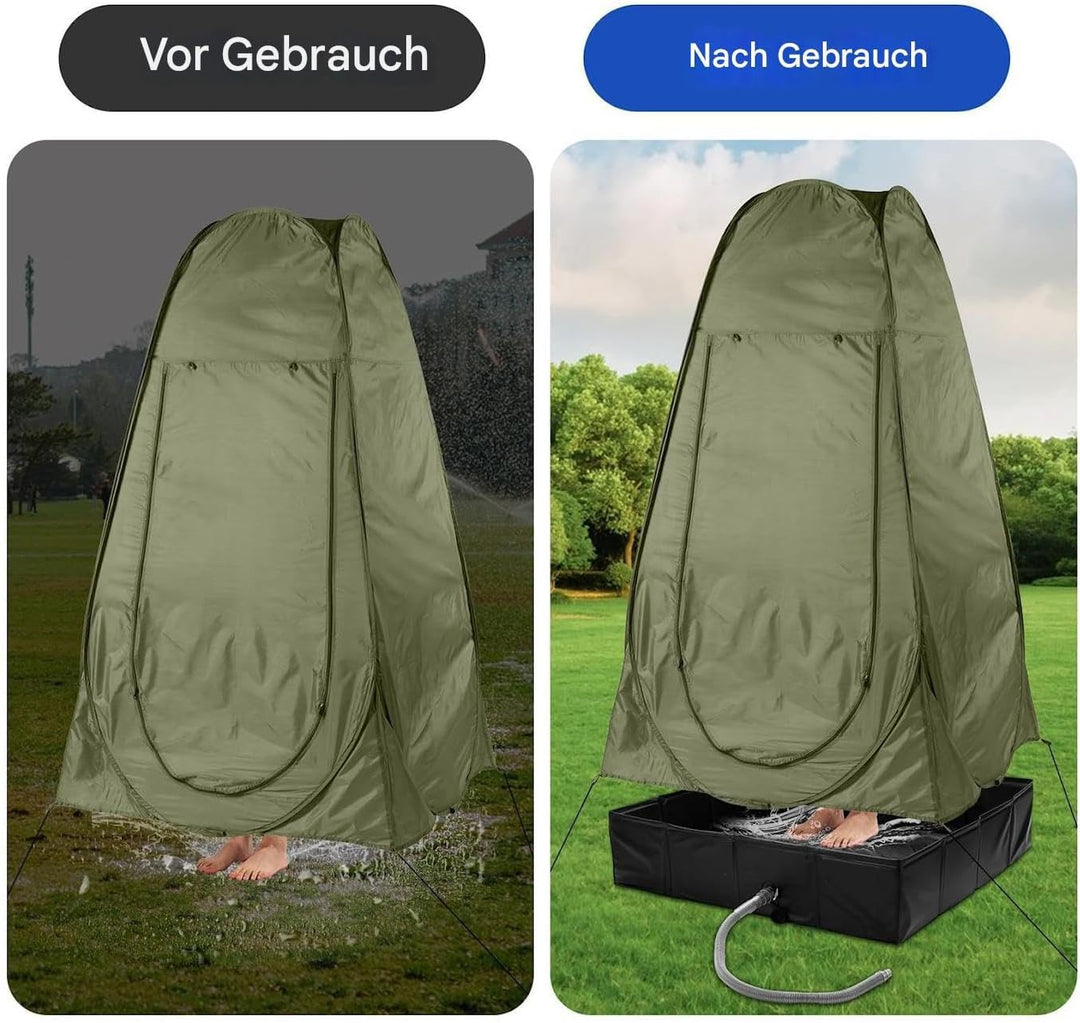 Faltbare Duschbasis, 104x104x25cm Grosse Tragbare Duschwanne Mit Abflussrohr, Duschzelt Camping Dusc