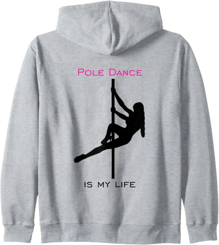 Pole Dance Studio Silhouette Pole-Dancer Figur Damen Kapuzenjacke