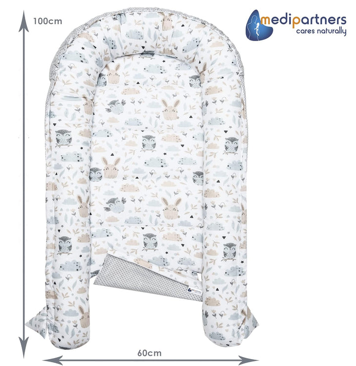 Medi Partners 5 teilig Babynestchen Set Babynest 100x60x15 herausnehmbarer Einsatz Bett Kuschelnest