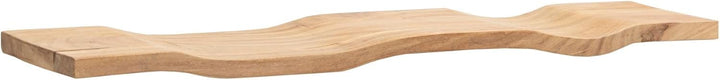 FineBuy Wandregal Akazie Massivholz 80cm - Schwebendes Design Regal für die Wand Holz massiv - Hänge