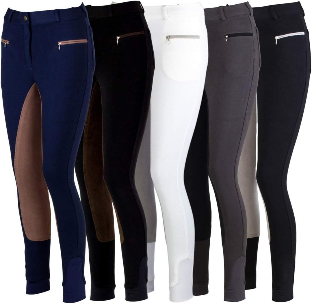 RL24 Damen Reithose Vollbesatz Flex BASICLINE 52 Schwarz/Dunkelbraun, 52 Schwarz/Dunkelbraun