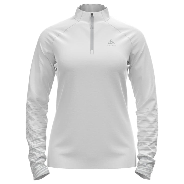 Odlo Damen Sesvenna Graphic_542421 Mid Layer mit Reissverschluss XL Weiss, XL Weiß