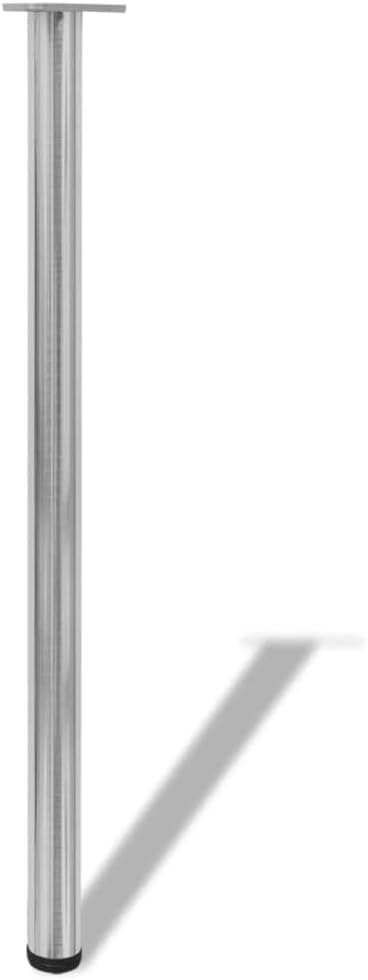 vidaXL 4X Ø60mm Tischbein Tischbeine Tischfüsse Möbelbein Stützfuss stabil 110cm 1100 mm Nickel-gebü