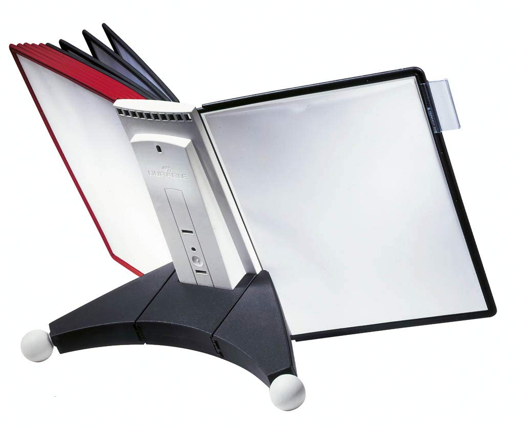 Durable Sichttafelsystem Sherpa Table mit 10 Sichttafeln, 1 Stück, schwarz/rot, 563200 Tisch 10 Tafe