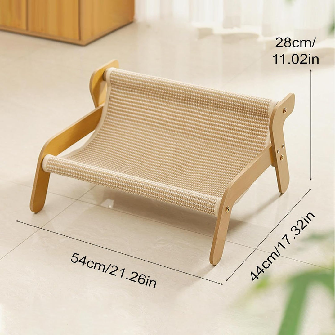 Kratzsofa Katzenbett | Kätzchen Kratzcouch - Sisal Holz Möbelschoner mit Ruheplatz gegen Langeweile