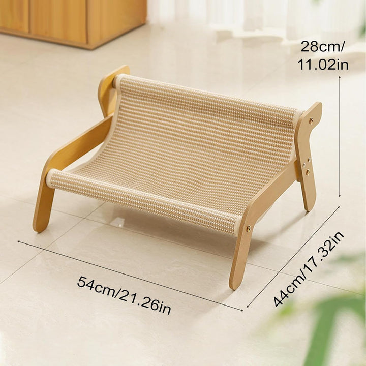 Kratzsofa Katzenbett | Kätzchen Kratzcouch - Sisal Holz Möbelschoner mit Ruheplatz gegen Langeweile