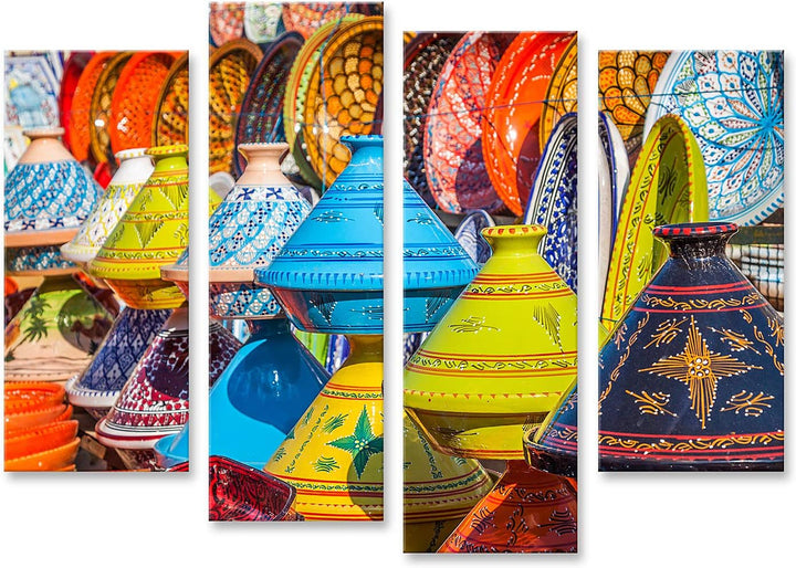 islandburner Bild auf Leinwand Tajines Auf Dem Markt In Marrakesch Marokko Bilder Wandbilder Poster