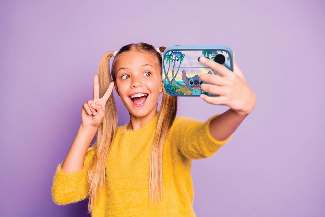 Lexibook, Disney Stitch, StarCAM Print, Kamerapaket mit Sofortdrucker, Foto- und Videofunktion, 32 G
