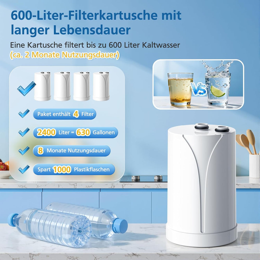 Filterkartusche für Brita On Tap HF/V/V-MF Wasserhahn 600L, Wasserfilter für BRITA On Tap V Filterka
