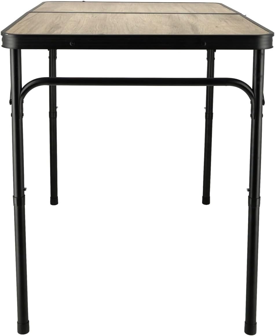 Campingtisch Faltbare 90 x 60 cm Holzoptik – Klapptisch mit verstellbarer Höhe 40/70 cm, für 4 Perso
