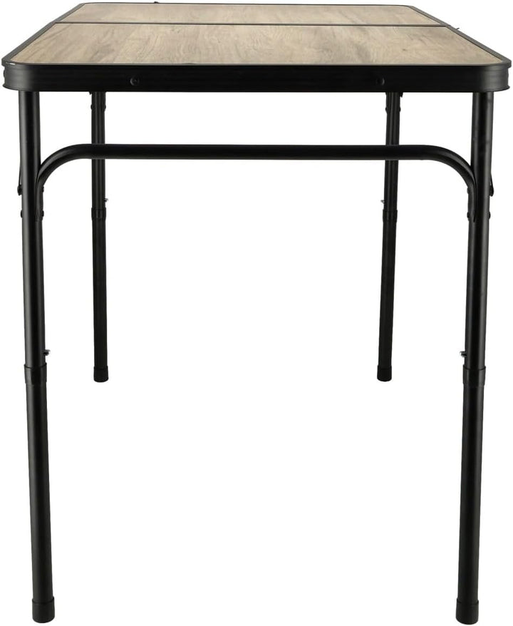 Campingtisch Faltbare 90 x 60 cm Holzoptik – Klapptisch mit verstellbarer Höhe 40/70 cm, für 4 Perso