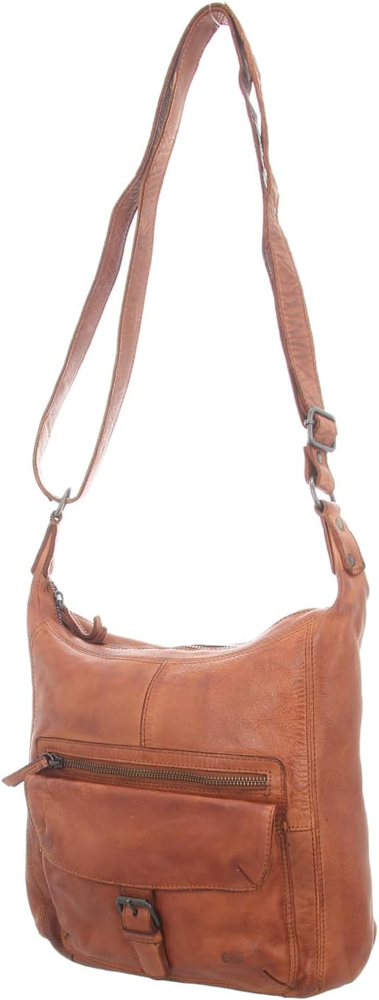 Bear Design Damen Tasche Ledertasche Umhängetasche Schultertasche Cognac
