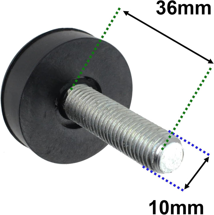 SPARES2GO Universal-Waschmaschinen-Fuss zum Einschrauben, 10 mm Gewinde, 4 Stück