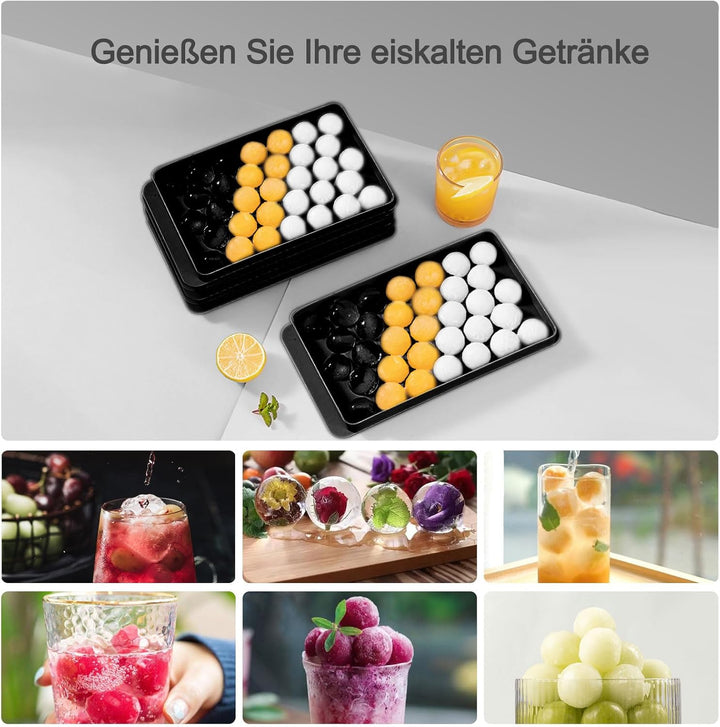 Miaowoof Eiswürfelform mit Deckel und Behälter, 2,5 cm x 99 Stück Runde Eiswürfel, Non-BPA Eiswürfel