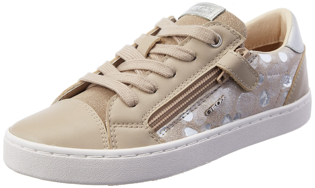 Geox Damen J Kilwi Girl B Sneakers 37 EU Beige Silver, 37 EU Beige Silver