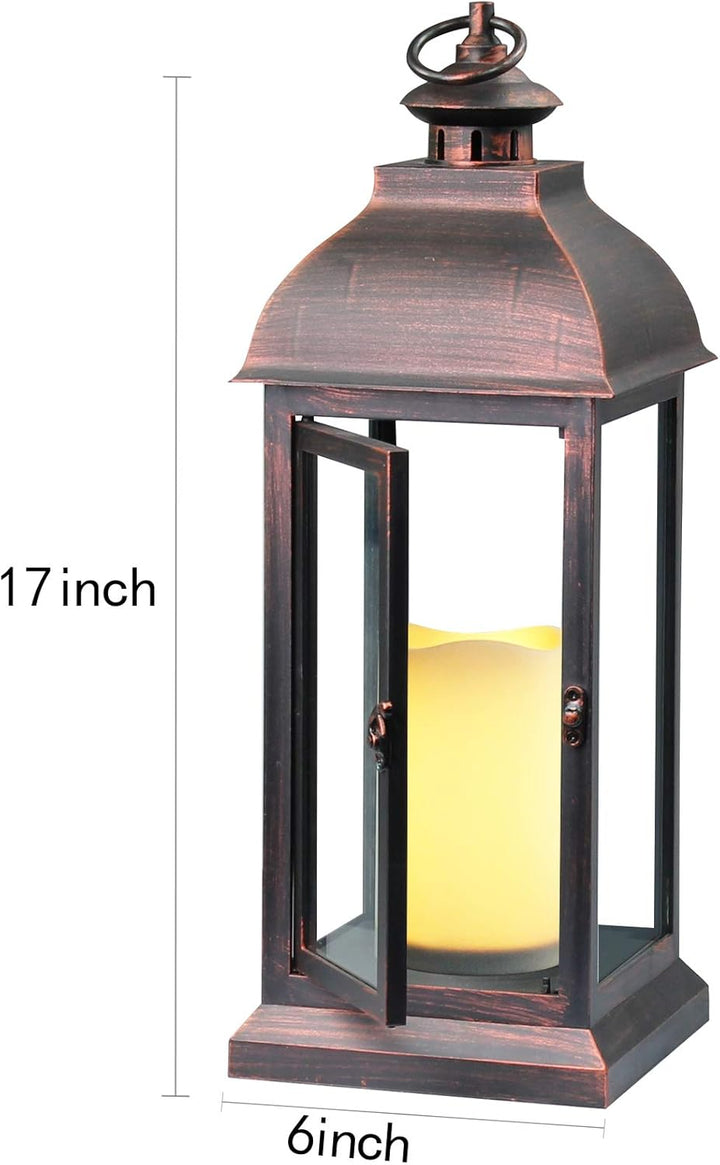 WRalwaysLX Dekorative Laterne mit Tanzender Flamme LED-Timer-Kerze, Riesenlaterne für den Garten- /