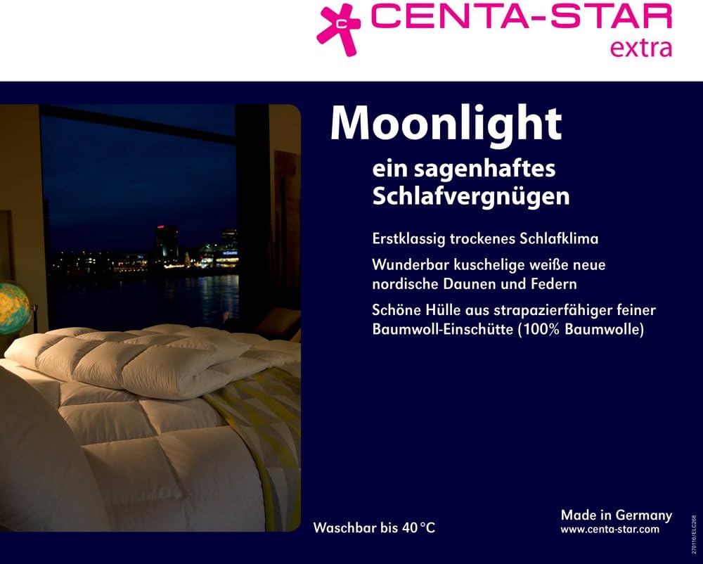 Centa-Star 5114.01 Moonlight Dauneneinziehdecke 6 x 8 cm, leicht, 135 x 200 cm 135 x 200 cm Weiss, 1