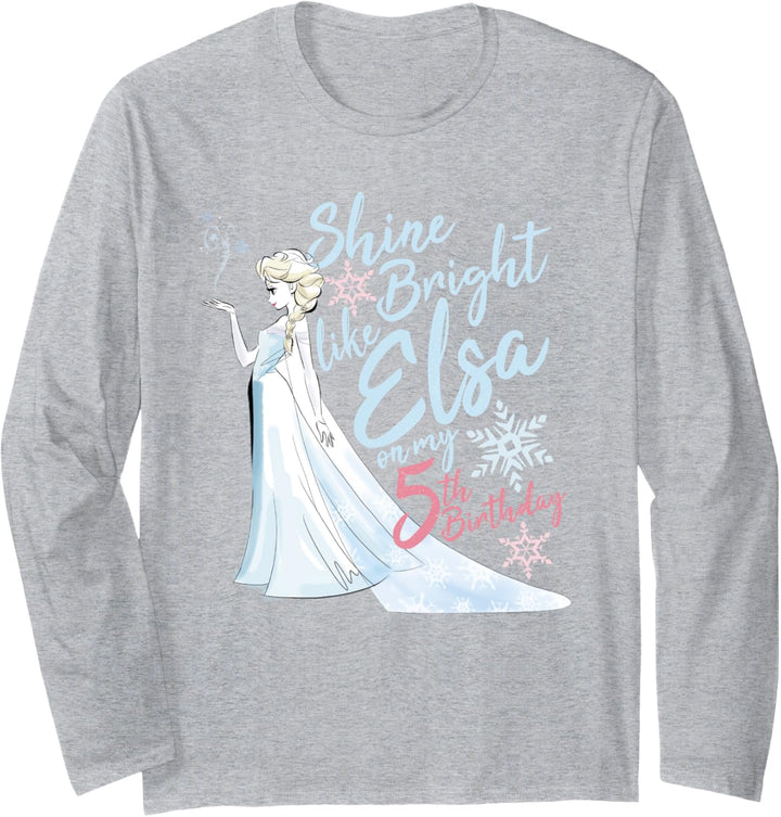 Disney Frozen Elsa Shine Bright On My 5th Birthday Langarmshirt
