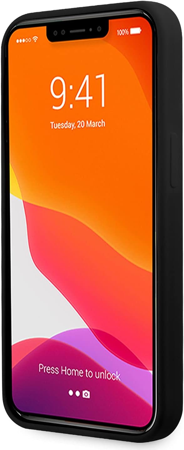 Guess GUHCP13XLS4GGBK Hülle für iPhone 13 Pro Max 6,7" schwarz Silicone 4G Logo, Rot