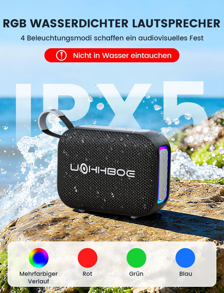 Bluetooth Lautsprecher Tragbare Musikbox Bluetooth 6.0 Geschenke für Männer Frauen mit 24 Std. Spiel