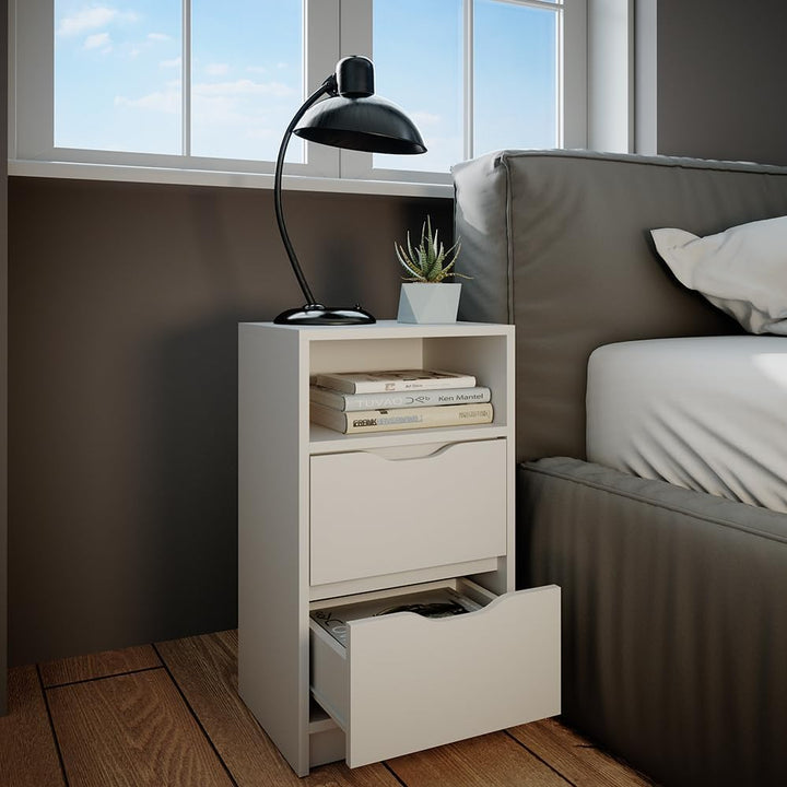 Vicco Nachttisch Ruben, Weiss, 38 x 66.6 cm Einzeln, Einzeln