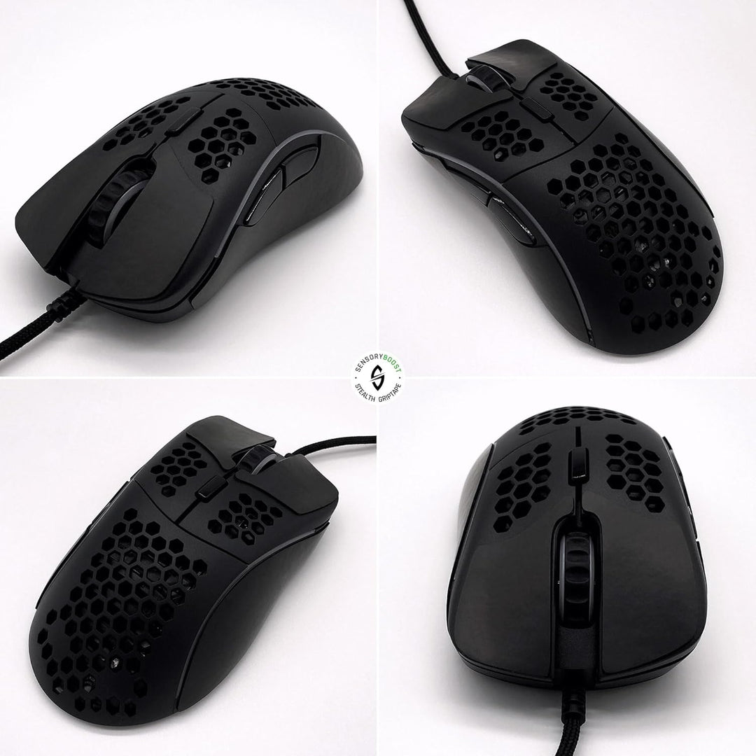 SensoryBoost Maus Grip Tape – kompatibel mit Glorious Model D (inkl. Zuschnitt-Pad) Schweissabsorbie