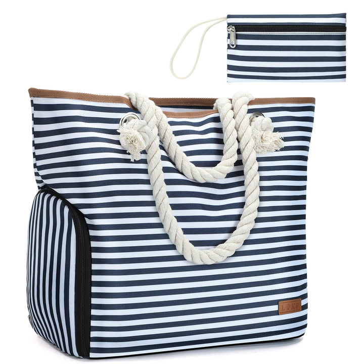 Strandtasche Damen Gross mit Reissverschluss, Vielseitiger Badetasche XXL Familie Saunatasche Reiset
