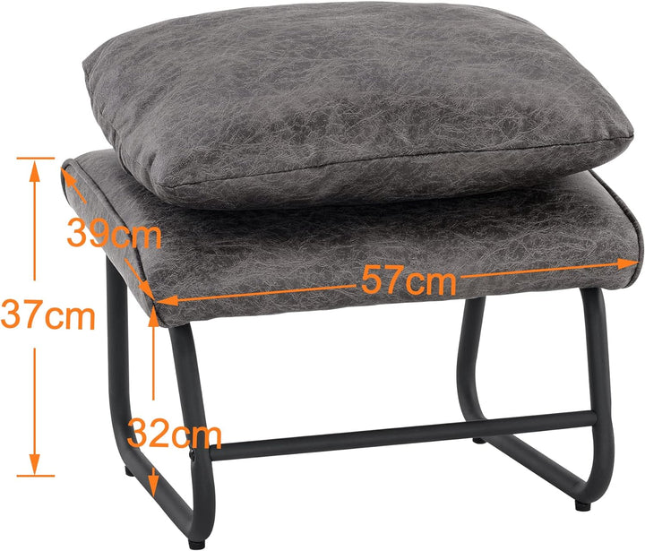 M MCombo Sitzhocker Fussstütze mit Metallbeinen +Kissen, Vintage Hocker Ottoman Schminktisch für Woh