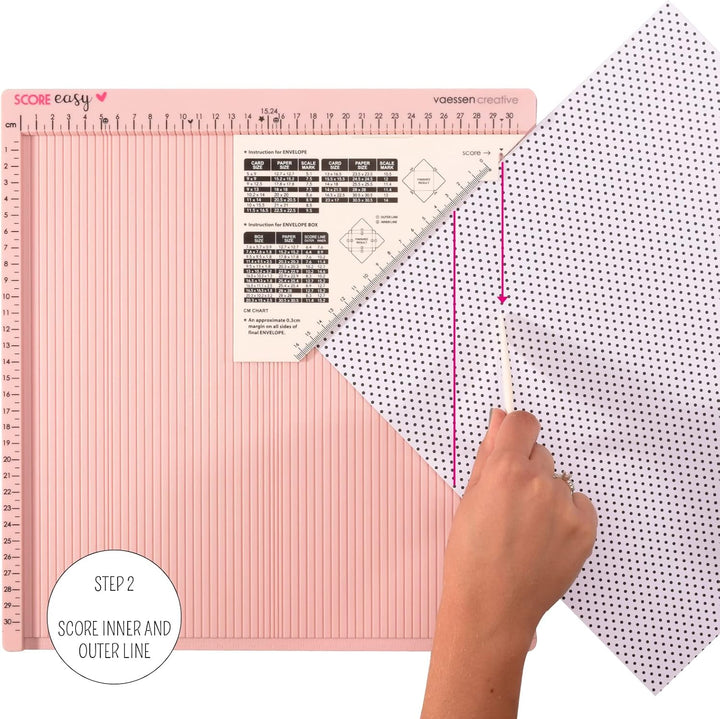 Vaessen Creative Score Easy Falzbrett cm/Metric Roze, Rosa Rosa Single, Rosa Single
