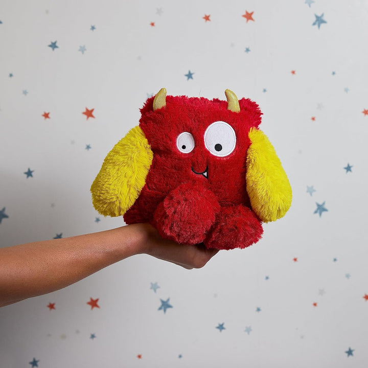 Warmies® Kuscheltier mit französischem Lavendel, voll beheizbar, duftend, helles rotes Monster