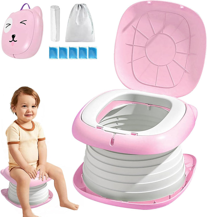 Faltbarer Toilettensitz für Kinder, Reisetöpfchen für Auto, Outdoor &amp; Indoor, Praktisch für Camping