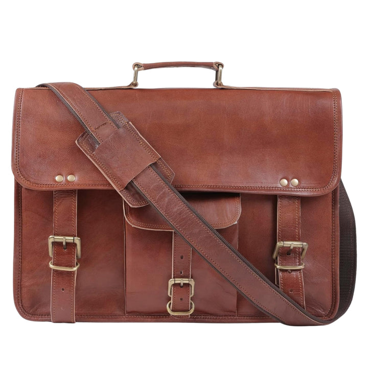 ALASKA EXPORTS handmade vintage leather messenger bag for laptop briefcase best computer,school dist