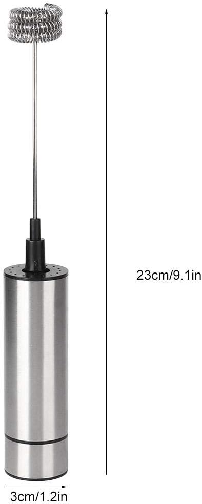 AUNMAS Milchaufschäumer, 23x3cm Batteriebetriebener Schneebesen aus Edelstahl Kaffeerührer Mixer Ble