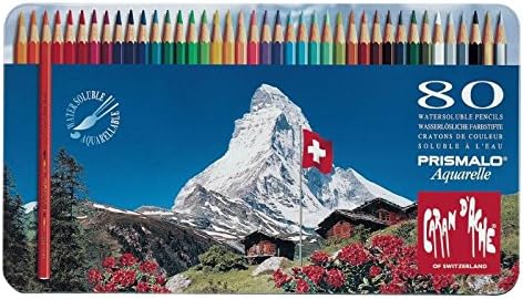 Caran d'ACHE - PRISMALO Aquarelle Buntstifte in Metallbox - 80 Stück Set Of 80, Set Of 80