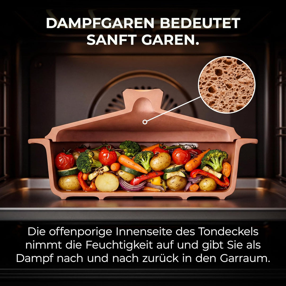 myromy® Multi-Bräter 3,5 L – Bräter &amp; Brotbackform aus Keramik – Signature