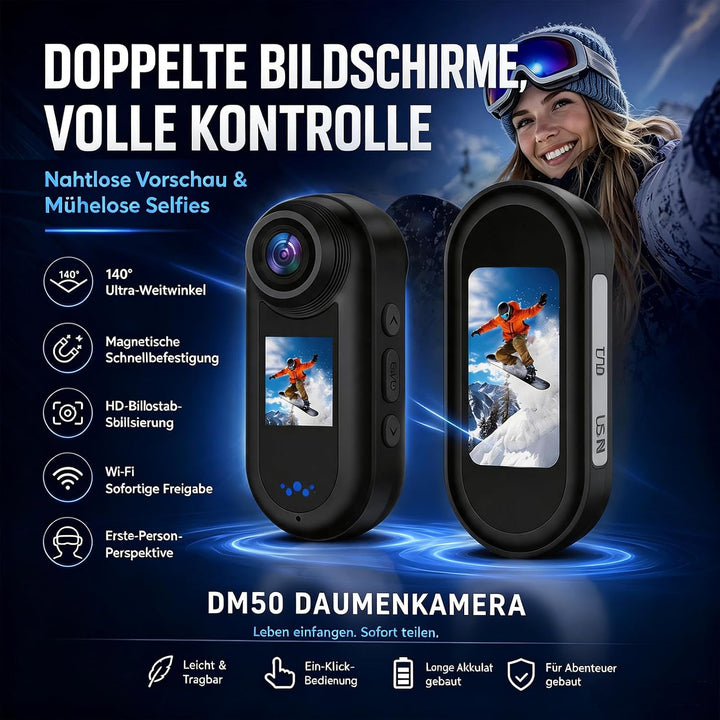 4K Body Cam Daumengrösse Magnetische Tragbare WiFi Wasserdicht POV Kamera | Mit Zubehör, Körperkamer