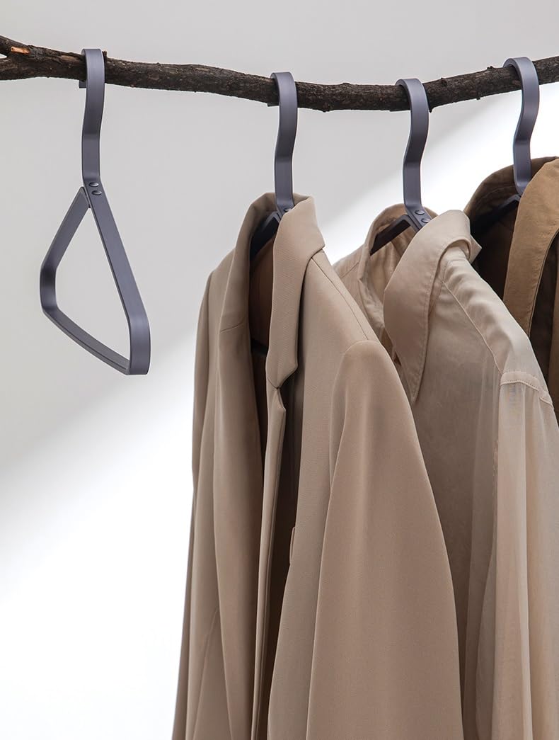 Premium Titangrau Matte Aluminium Kleiderbügel 6-Pack, 45cm Extra Smooth & Durable Metall Hemd Kleid