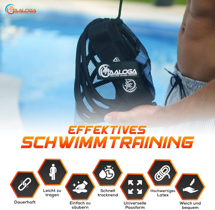 TAALOGA® Schwimmgurt | Schwimmen an der Stelle ohne Gegenstromanlage | Schwimmwiderstandseil für Spo