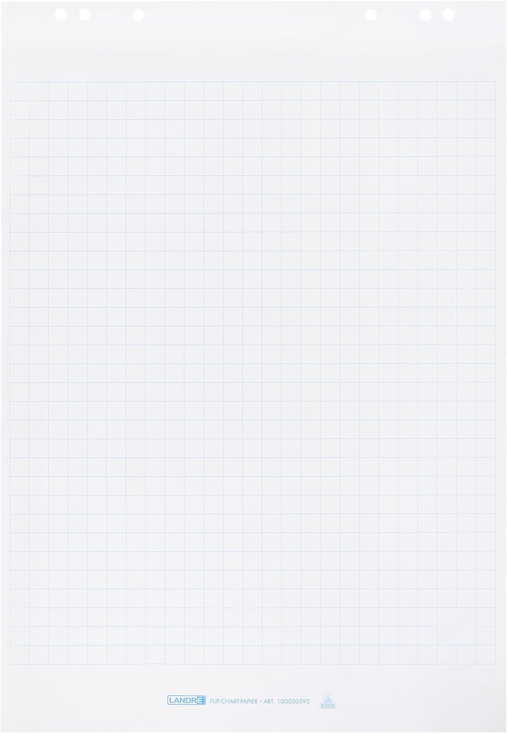 Landré Flipchart Papier, kariert, mit 20 Blatt je Block, 6 fach Lochung, 5 Stück