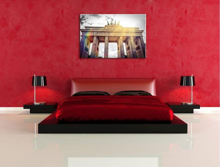 berühmtes Brandenburger Tor in Berlin schwarz/weiss Format: 100x70 auf Leinwand, XXL riesige Bilder