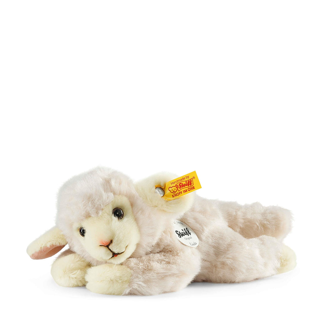 Steiff Linda Lamm - 22 cm - Plüschschaf liegend - Kuscheltier für Kinder - weich & waschbar - weiss