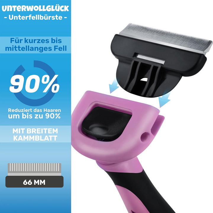 BluePet Katzenbürste & Hundebürste Kurzhaar zum Entfernen von losem Fell & Unterwolle I Bis zu 90% w